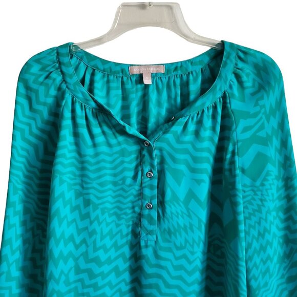 Banana Republic Sheer Pattern Jade Green Blouse Size Small - Picture 2 of 15
